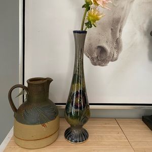 Mexican Tonala hand painted Tulip vase